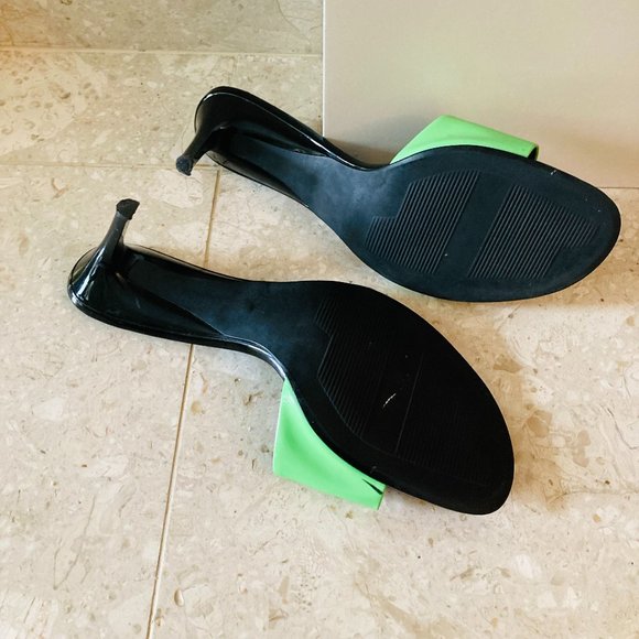 Michael Shannon Lime Green Heeled Slides - Picture 4 of 4